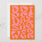 Groovy retro Script orange Foto Brautparty Einladung (Rückseite)