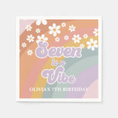 Groovy Retro seven ist ein Vibe Rainbow Serviette (Vorderseite)