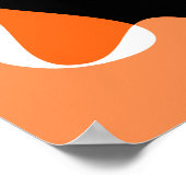 Groovy Retro Shapes Orange Schwarz-weiß Poster (Ecke)