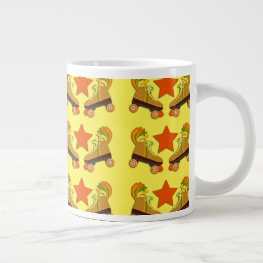 Groovy Retro Skate Pattern Jumbo-Tasse (Rechts)