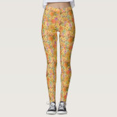 Groovy Retro Sommerzeit Protea und Daisy Muster Leggings (Vorderseite)