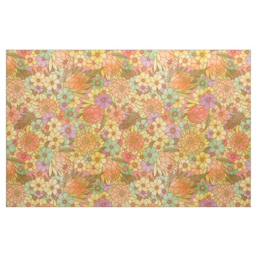 Groovy Retro Sommerzeit Protea und Daisy Muster Stoff (Fat Quarter (45,7 x 55,9 cm))