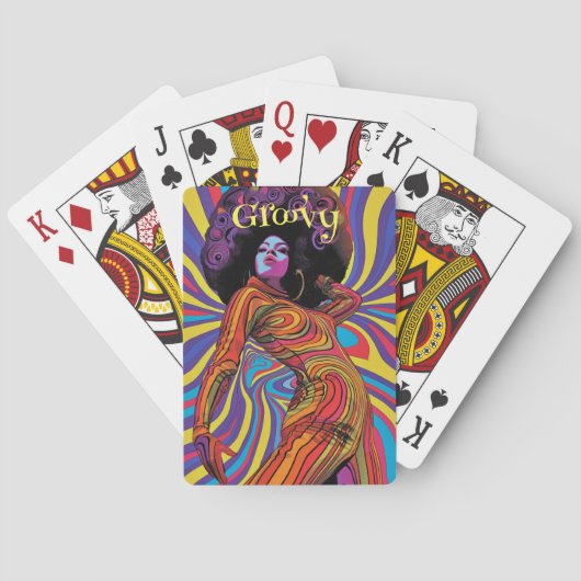 Groovy Retro Spielkarten (Rückseite)