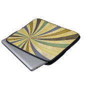 Groovy Retro Spiral Sunbeam Ray Swirl Design Laptopschutzhülle (Vorne Knopf)