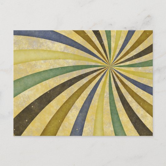 Groovy Retro Spiral Sunbeam Ray Swirl Design Postkarte (Vorderseite)