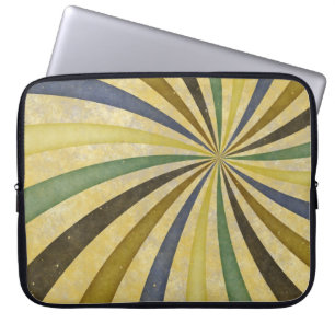 Groovy Retro Spiral Sunbeam Swirk Design Laptopschutzhülle