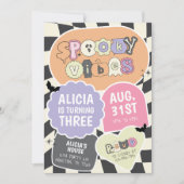 Groovy Retro Spooky Vibes Halloween Geburtstag Einladung (Vorderseite)