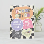 Groovy Retro Spooky Vibes Halloween Geburtstag Einladung (Stehend Vorderseite)