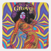 Groovy Retro Sticker (Vorderseite)