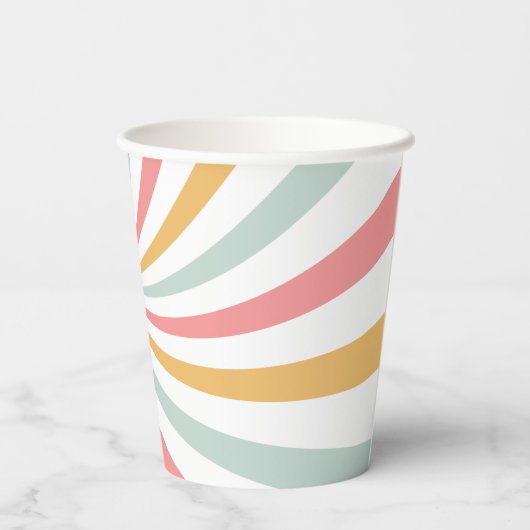 Groovy Retro Swirl Pappbecher (Rückseite)