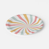 Groovy Retro Swirl Pappteller (Schrägansicht)