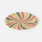 Groovy Retro Swirst platzen Pappteller (Schrägansicht)