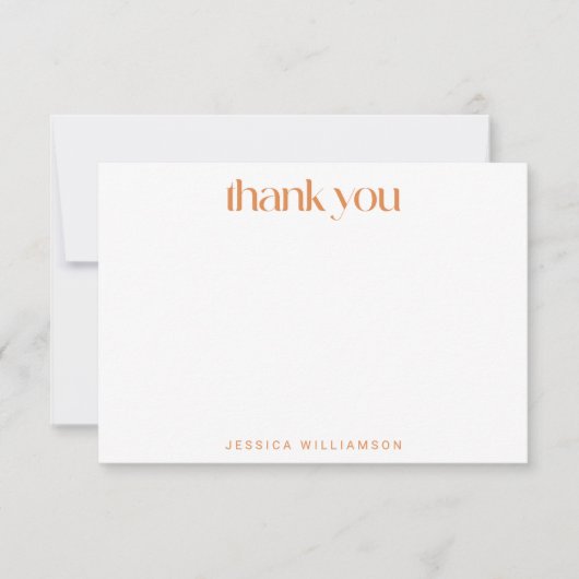 Groovy Retro Terracotta Dankeskarte (Vorderseite)