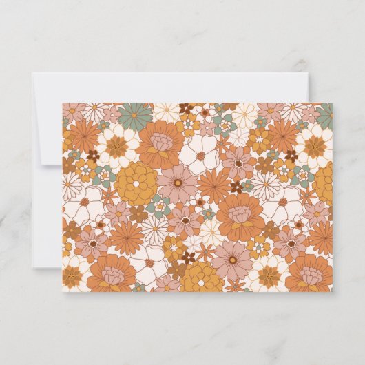 Groovy Retro Terracotta Dankeskarte (Rückseite)