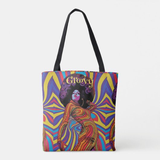 Groovy Retro Tote Bag Tasche (Rückseite)