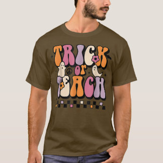 Groovy Retro Trick oder Lehrer Hippie Hallowe T-Shirt