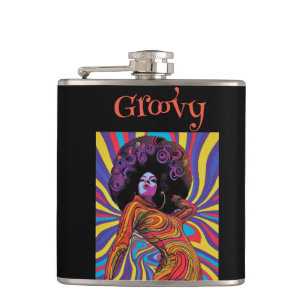 Groovy Retro Trinkflasche Flachmann