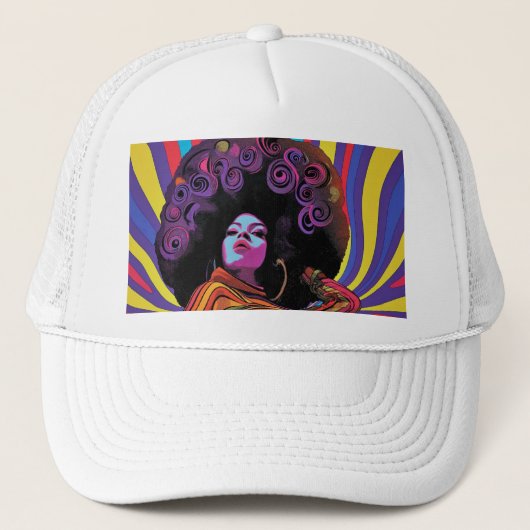 Groovy Retro Trucker Hat Truckerkappe (Vorderseite)
