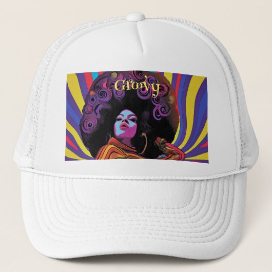 Groovy Retro Trucker Hat Truckerkappe (Vorderseite)