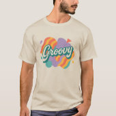 Groovy Retro Typografie T-Shirt (Vorderseite)
