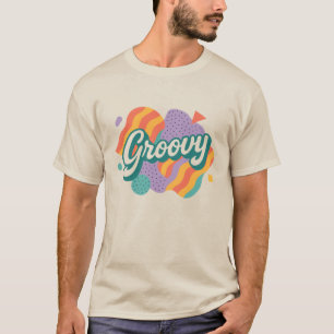 Groovy Retro Typografie T-Shirt