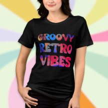 Groovy Retro Vibes 70er Ästhetischer T - Shirt