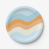 Groovy Retro Vibes Blue Orange Paper Teller