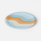 Groovy Retro Vibes Blue Orange Paper Teller (Schrägansicht)