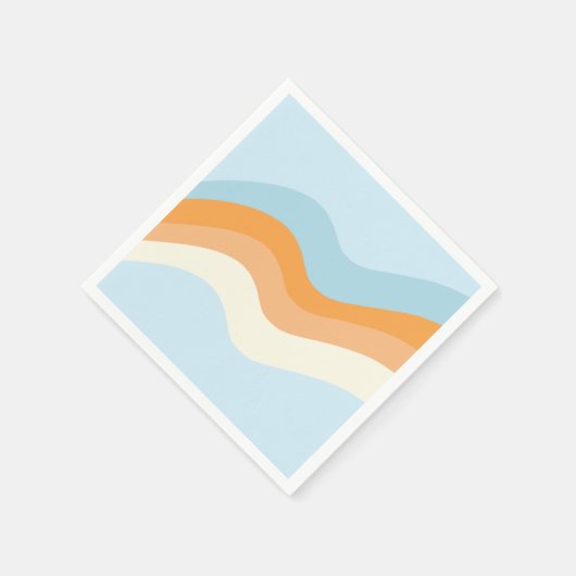 Groovy Retro Vibes Blue Orange Serviette (Ecke)