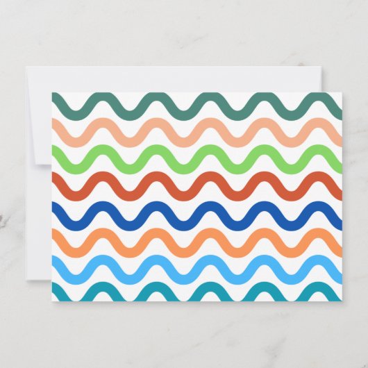 Groovy Retro Vibes Colorful Wavy Name Mitteilungskarte (Rückseite)
