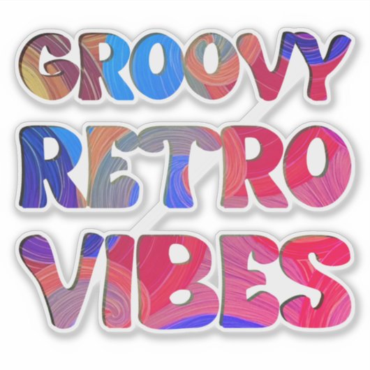 Groovy Retro Vibes Cool Aufkleber (Vorderseite)