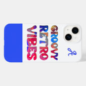 Groovy Retro Vibes Cool Mit Monogramm Case-Mate iPhone Hülle (Rückseite (Horizontal))