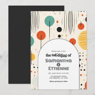 Groovy Retro Vibes Hochzeit Einladung