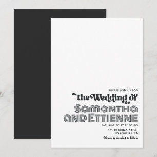 Groovy Retro Vibes Hochzeit Einladung