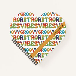 Groovy Retro Vibes Multicolor Niedlich 70er Inspir Notizblock