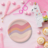 Groovy Retro Vibes rosa Teller (Party)