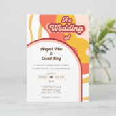 Groovy Retro Vibes Vintag Einladung (Stehend Vorderseite)