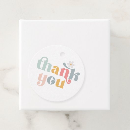 Groovy Retro Vielen Dank Geschenkanhänger (Beispiel)