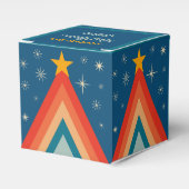 Groovy Retro Vintag Blue Tree Party Geschenkschachtel (Vorderseite)