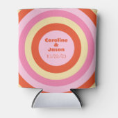 Groovy Retro Vintage 70er Jahre Circle Wedding Dosenkühler (Vorderseite)