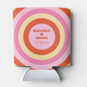 Groovy Retro Vintage 70er Jahre Circle Wedding Dosenkühler (Rückseite)