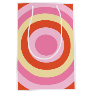 Groovy Retro Vintagen 70er-Kreis Mittlere Geschenktüte