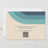 Groovy Retro Vintager Regenbogen 70er Hochzeit + Q Einladung (Rückseite)