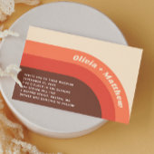 Groovy Retro Vintager Regenbogen 70er Hochzeit + Q Einladung