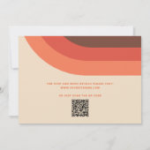 Groovy Retro Vintager Regenbogen 70er Hochzeit + Q Einladung (Rückseite)