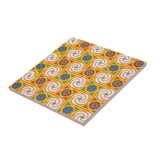 Groovy Retro Wallpaper Style Decorative Fliese (Seite)