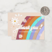 Groovy Retro Wasserfarbe Danke, Baby Dusche Mitteilungskarte (Vorderseite/Rückseite Beispiel)