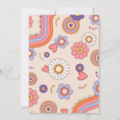 Groovy Retro Wasserfarbe Hallo Babydusche Einladung (Rückseite)