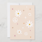 Groovy Retro Wasserfarben Babydusche Einladung (Rückseite)