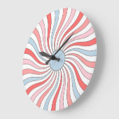 Groovy Retro Waves in Pastel Colors Große Wanduhr (Winkel)